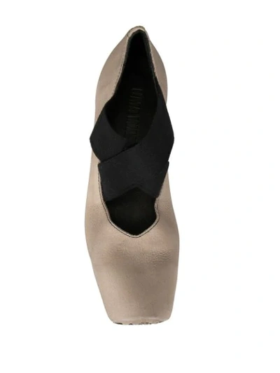 Shop Uma Wang Cross Strap Ballerina Shoes In Grey