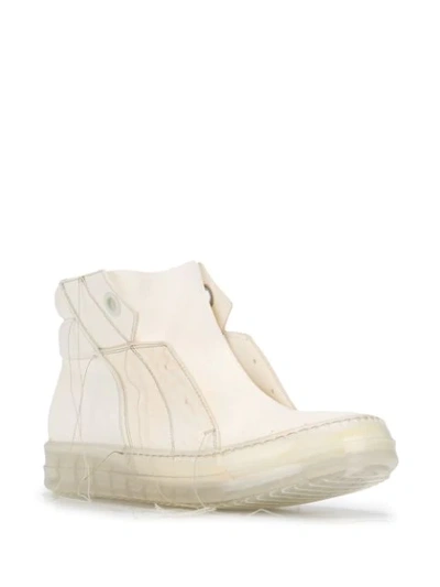 Shop Rick Owens Deconstructed Ankle Boots - White