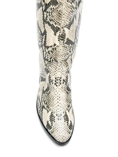 Shop Schutz Snakeskin Design Boots In Neutrals