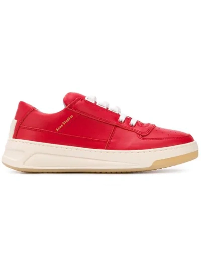 Shop Acne Studios Steffey Lace Up Sneakers In Red