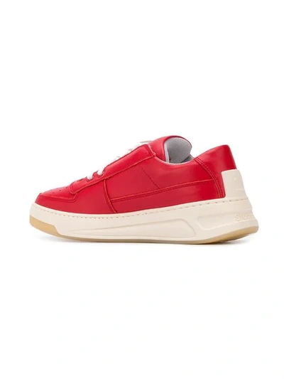Shop Acne Studios Steffey Lace Up Sneakers In Red