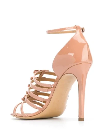 Shop Ferragamo Stiletto Bow Detailed Sandals In Pink