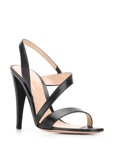 Shop Gianvito Rossi Wraparound Strap Sandals In Black