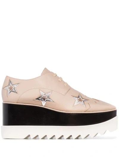 Shop Stella Mccartney Elyse Star Motif Platform Brogues In Neutrals