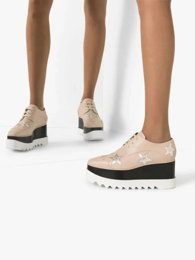 Shop Stella Mccartney Elyse Star Motif Platform Brogues In Neutrals