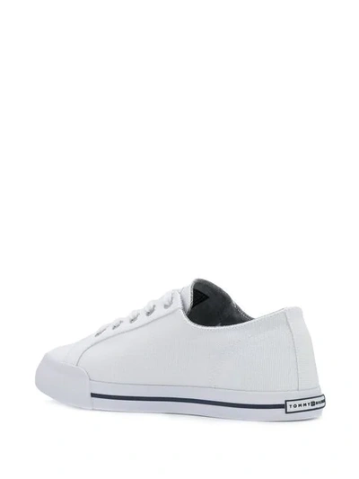 Shop Tommy Hilfiger Essential Logo Sneakers In White