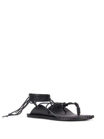 ANN DEMEULEMEESTER CROSSED STRINGS SANDALS - 黑色