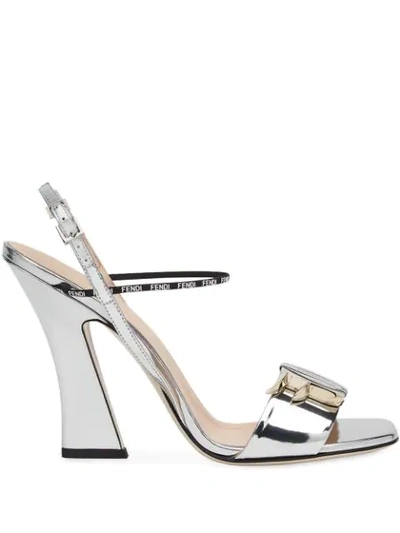 Shop Fendi Ffreedom Sandals In F17n1-silver+light Gold+b