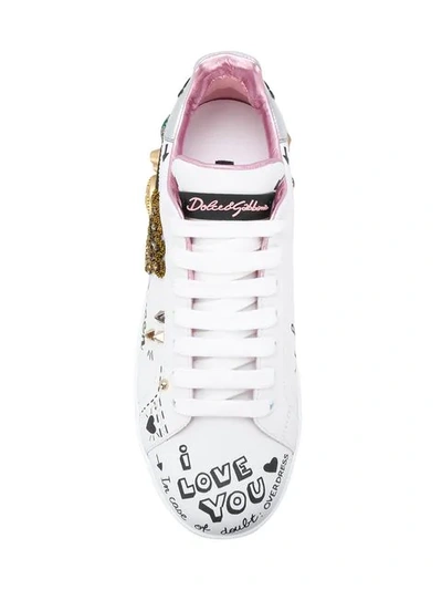 Shop Dolce & Gabbana Portofino Sneakers In White