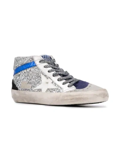 Shop Golden Goose Mid Star Sneakers In Silver