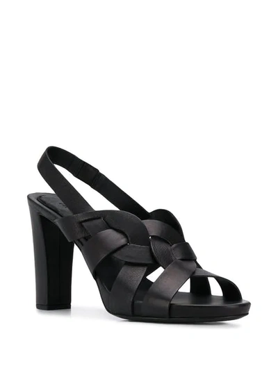 Shop Del Carlo Strappy Mid-heel Sandals - Black