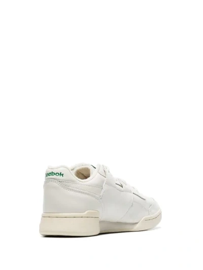 Shop Reebok White Workout Lo Plus Low-top Leather Sneakers