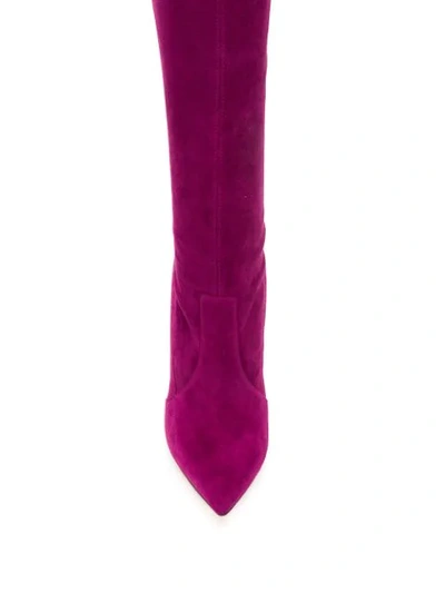 Shop Casadei 'camo' Stiefel In Purple