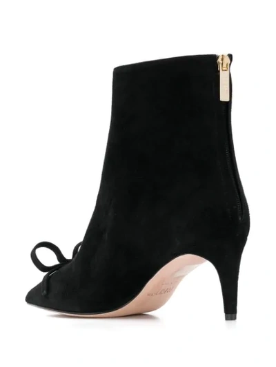 Shop Red Valentino Red(v) Point-toe Ankle Boots In Black