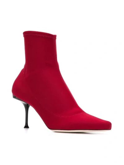 Shop Sergio Rossi Sock Ankle Boots In Red