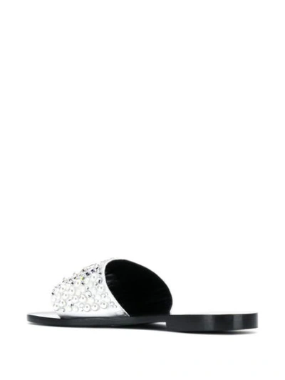 PHILIPP PLEIN EMBELLISHED LOGO SANDALS 