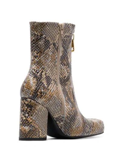 Shop Roker Jacs 90 Snakeskin Print Boots In Brown