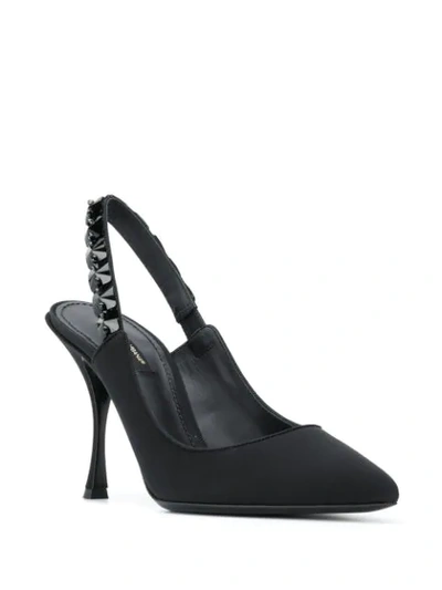 Shop Dolce & Gabbana Studded Slingback Pumps In Black