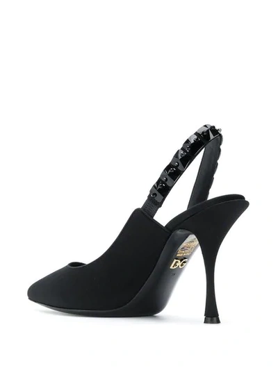 Shop Dolce & Gabbana Studded Slingback Pumps In Black