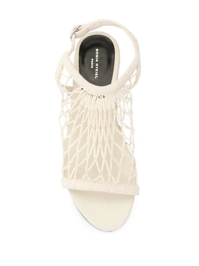 Shop Sonia Rykiel Flat Fishnet Sandals In White