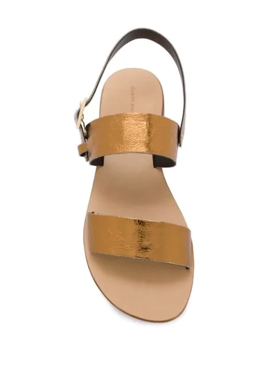Shop Fabio Rusconi Metallic Flat Sandals - Gold