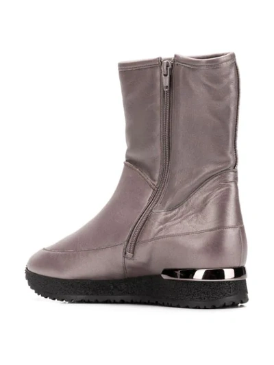 Shop Hogl Side Zip Boots In Grey