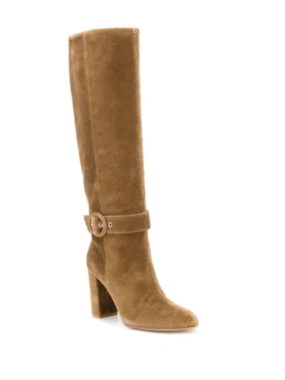 Shop Gianvito Rossi Knee-length Buckle Boots In Neutrals