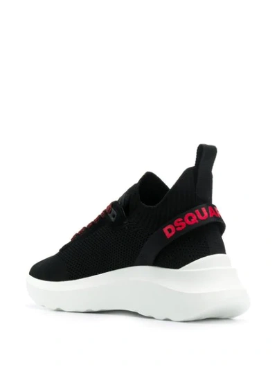 Shop Dsquared2 Logo Strap Sneakers In Black