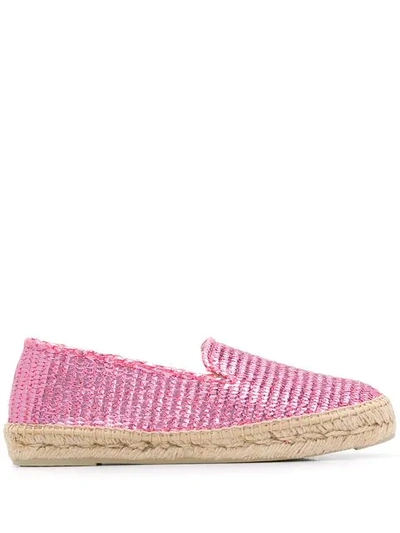 Shop Manebi Metallic Espadrilles In Pink