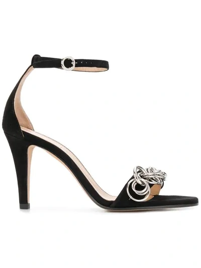 Shop Chloé Reese Chain-embellished Sandals In Black