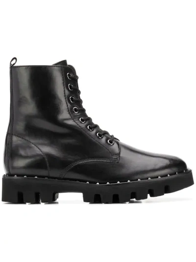 Shop Hogl Lace-up Combat Boots In Black