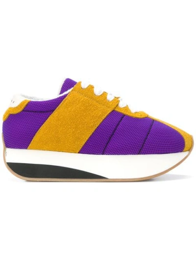 Shop Marni Big Foot Sneakers In Purple