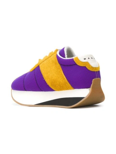 Shop Marni Big Foot Sneakers In Purple