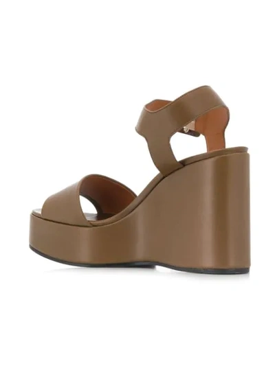 Shop Clergerie Wedge Sandals In Brown