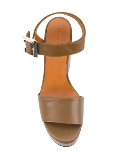 Shop Clergerie Wedge Sandals In Brown
