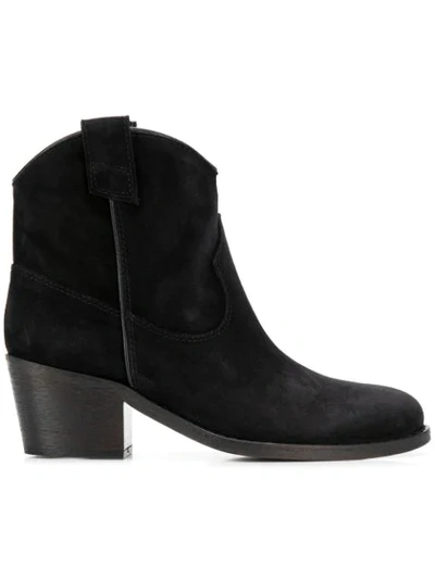 VIA ROMA 15 MID-HEEL ANKLE BOOTS - 黑色