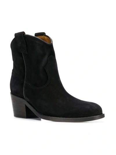 VIA ROMA 15 MID-HEEL ANKLE BOOTS - 黑色