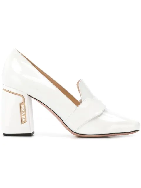 prada block heel loafer