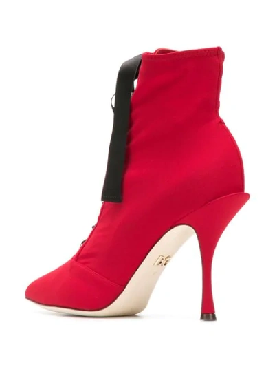 Shop Dolce & Gabbana Lace-up Ankle Boots In Red