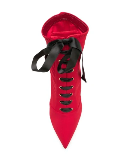 Shop Dolce & Gabbana Lace-up Ankle Boots In Red