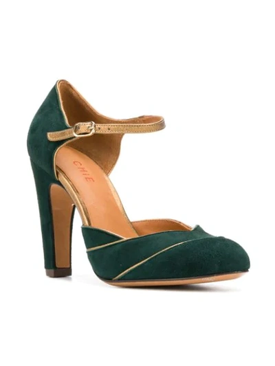 Shop Chie Mihara Pannelled Pumps In Green