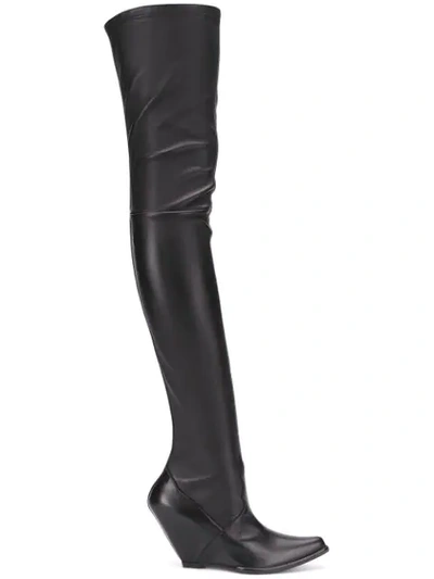 Shop Ben Taverniti Unravel Project Unravel Project Stretch Over-the-knee Boots - Black