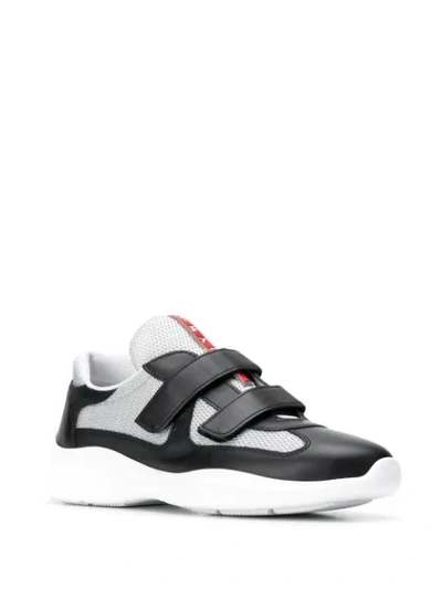 Shop Prada Touch Strap Sneakers In Grey