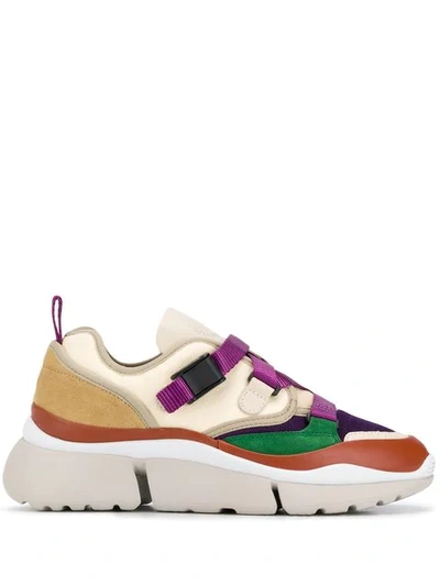 Shop Chloé Multicoloured Sneakers In Neutrals