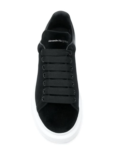 alexander mcqueen black velvet trainers