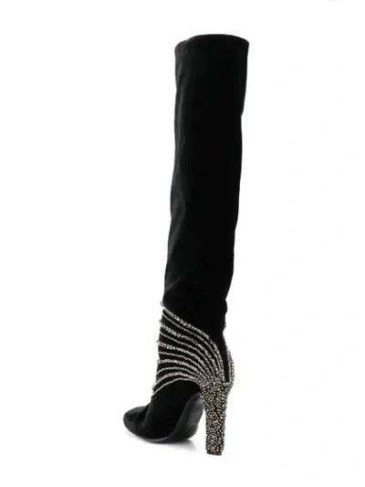 Shop Alberta Ferretti Stud Embellished Boots In Black