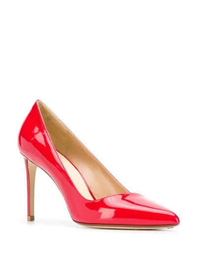 Shop Francesco Russo Pointed Toe Pumps - Red