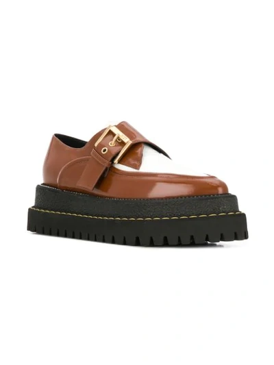 Shop N°21 Buckled Brogue Platform Shoes In Brown