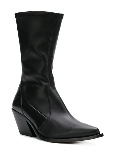 Shop Givenchy Rear-zip Pointed Boots In 001 Noir