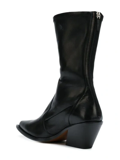 Shop Givenchy Rear-zip Pointed Boots In 001 Noir